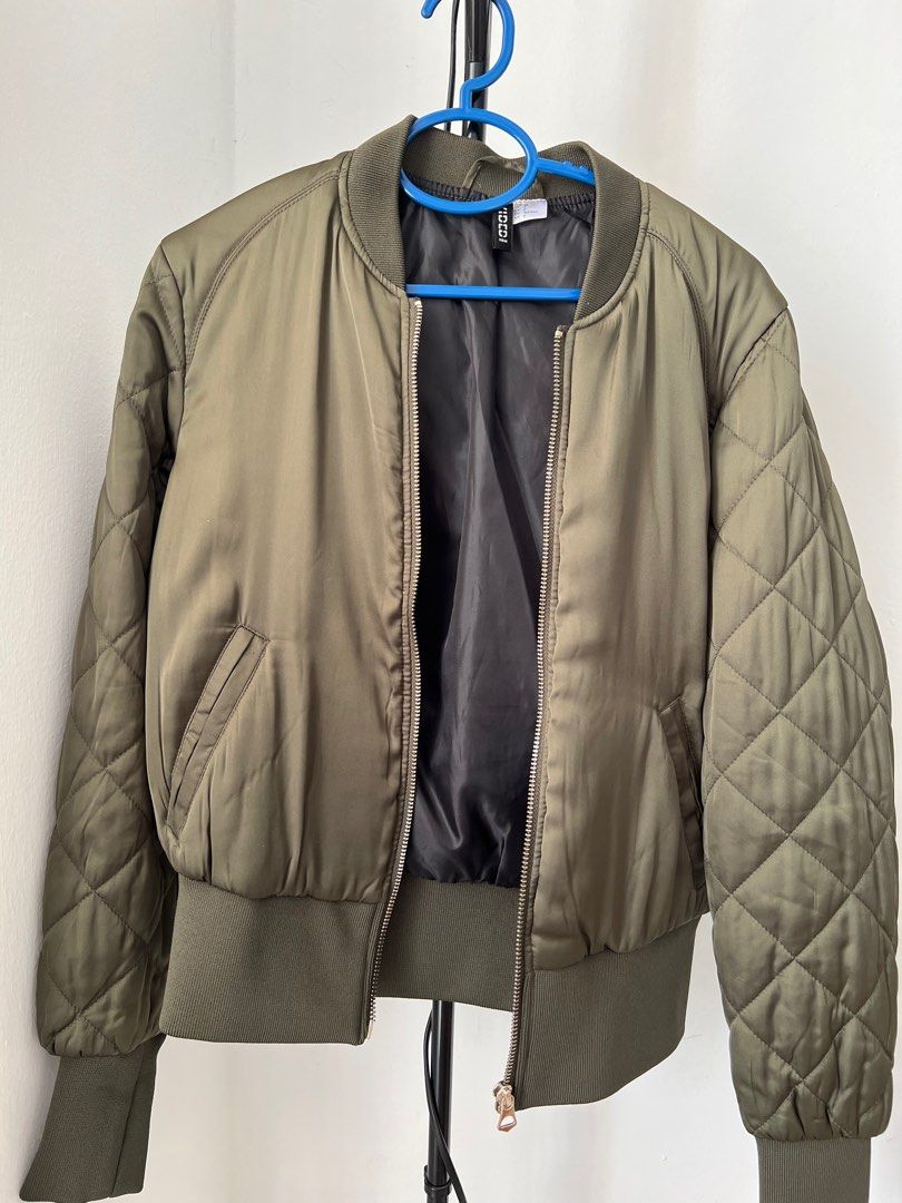 Olive green bomber jacket h&m 2025