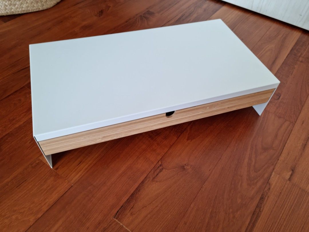 ELLOVEN Monitor stand with drawer, white - IKEA