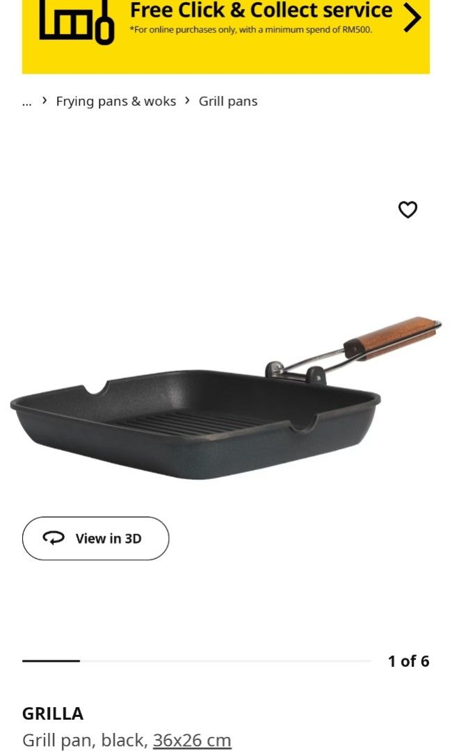 Ikea grilla grill pan, TV & Home Appliances, Kitchen Appliances, BBQ