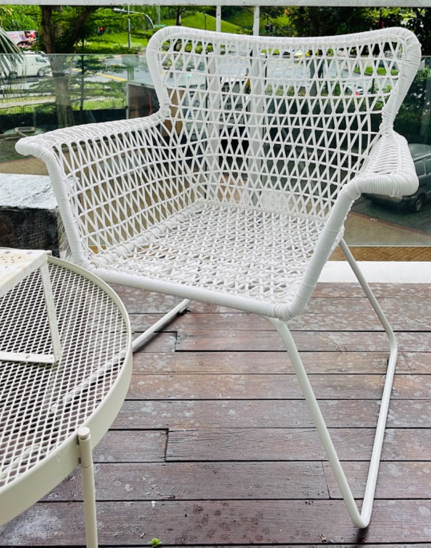 Ikea HOGSTEN Chair with armrests outdoor white Furniture Home