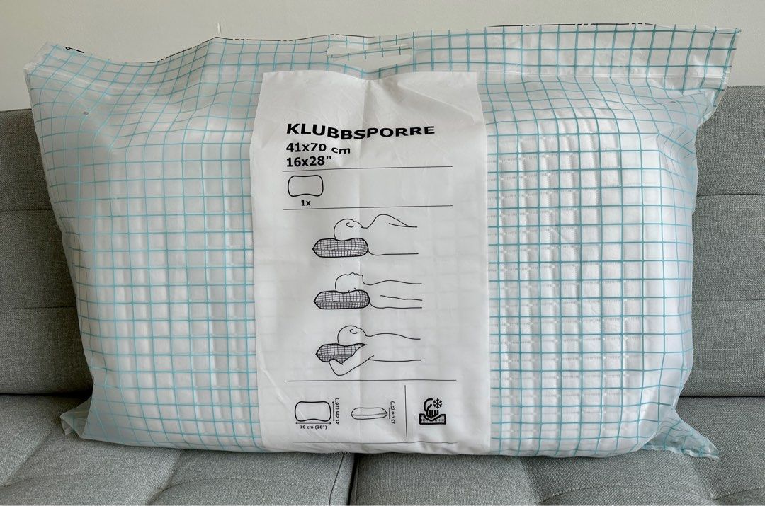 IKEA KLUBBSPORRE Ergonomic pillow, 41*70 cm, Furniture & Home Living ...