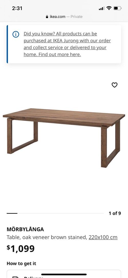 IKEA MORBYLANGA Premium Dining Table 220cm x 100cm Solid Wood ...