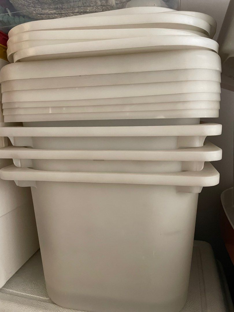 IKEA Trofast white storage boxes with lids, Furniture & Home Living