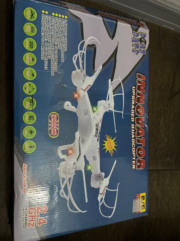 Innovator drone toy (Category: Remote Control Toys) located in Pasay City. Submitted by chinkyola (Listing ID 1205759528, Image 1). Description: As is. Complete set..