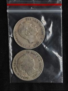 Isabel and alfonso 20c silver coins