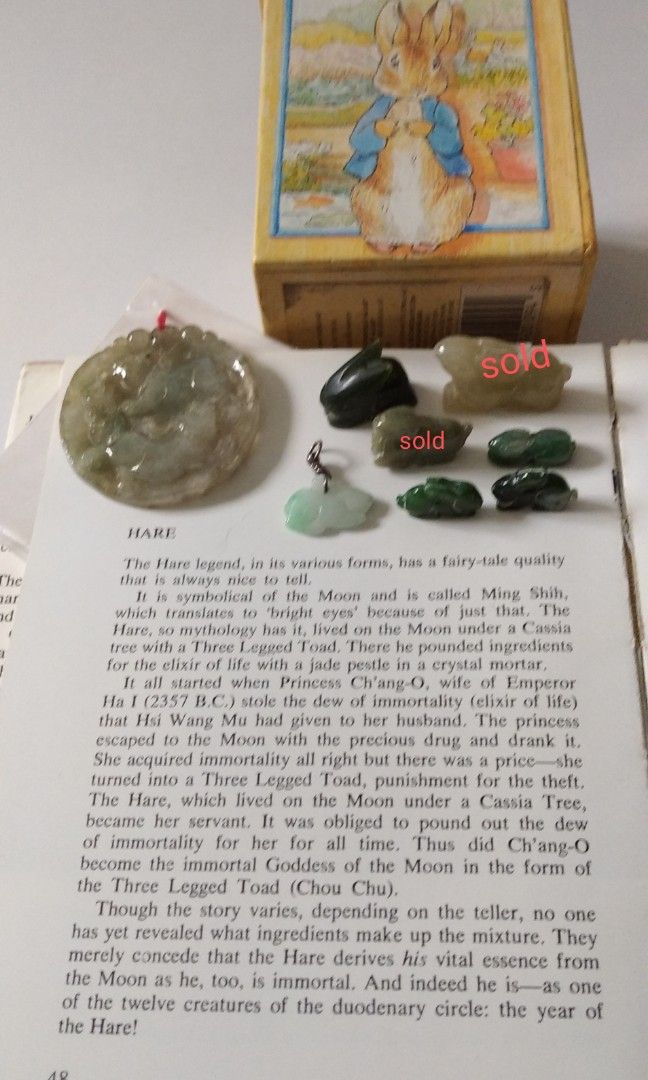 Yellow Jade Rabbit Jade rabbits mini sizes (all), Hobbies & Toys, Memorabilia ...