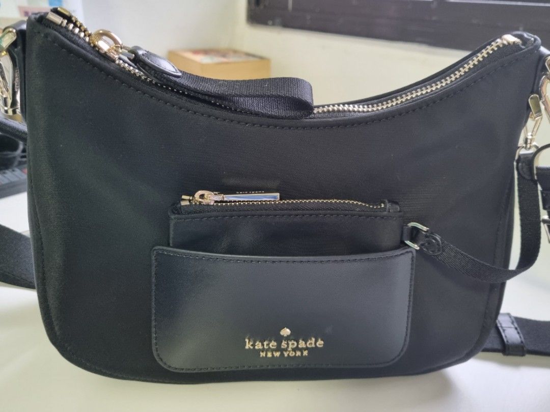 Kate Spade Black 2 in 1 nylon bag, Women's Fashion, Bags & Wallets,  Cross-body Bags on Carousell