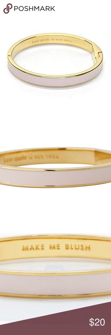 Kate Spade Make Me Blush Enamel Idiom Bangle Bracelet in Pink