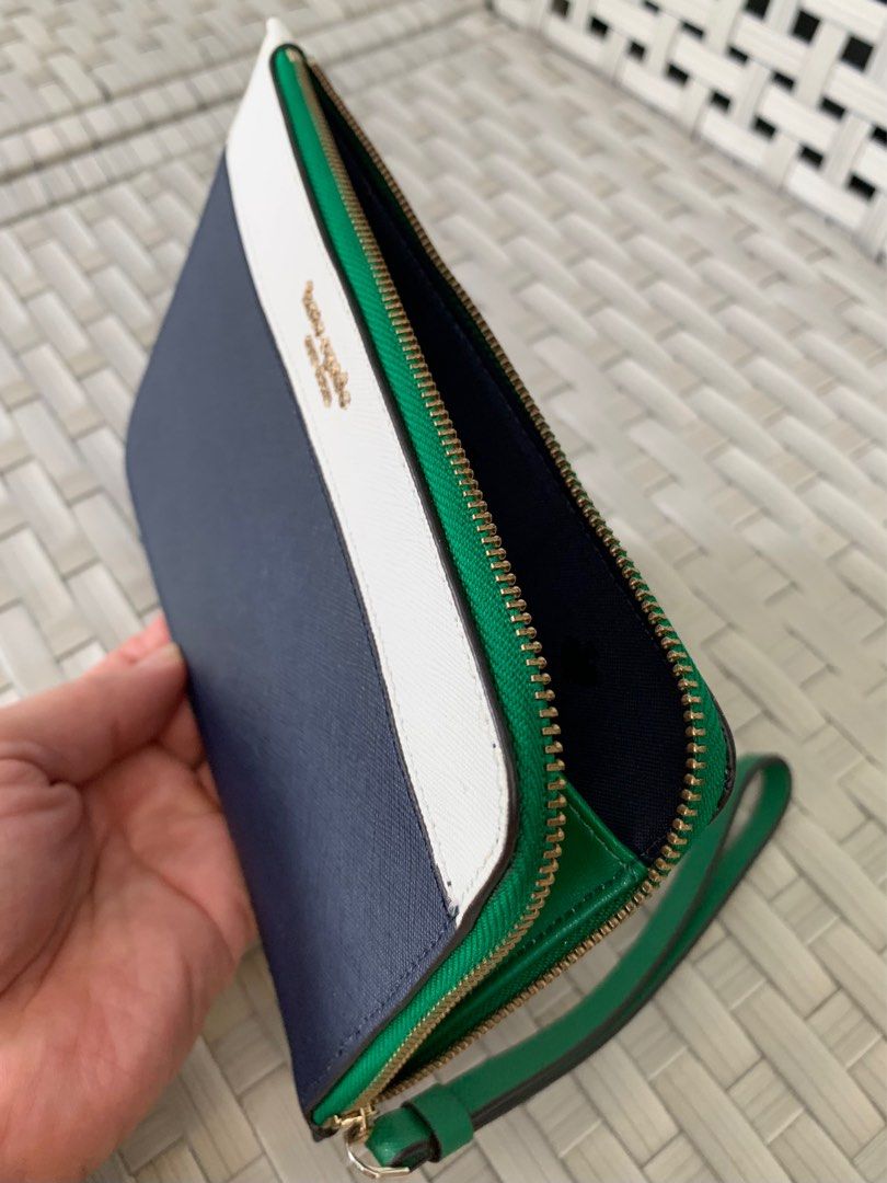 KATE SPADE Staci Medium L-zip Saffiano Leather Wristlet Wallet in