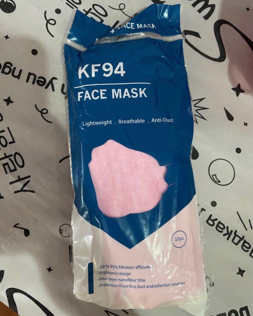 KF94 Korean Mask Pink 4 Ply Snikelion, Health & Nutrition, Face Masks