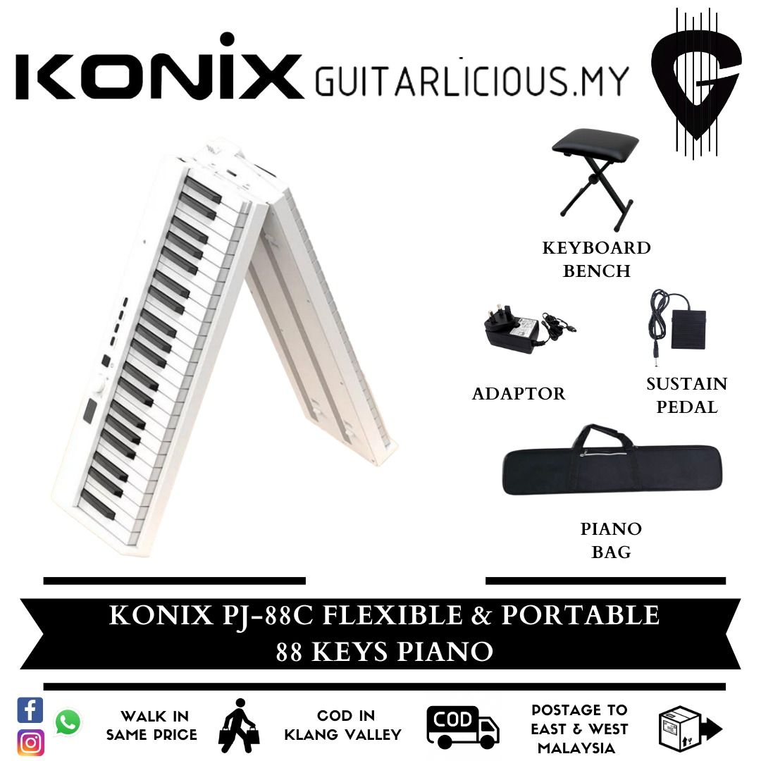 Konix foldable cheap piano pj88