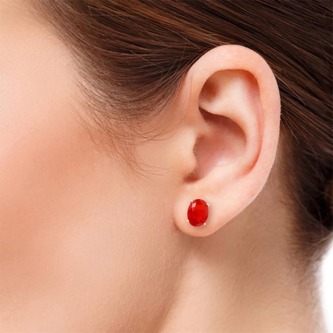 Red gemstone earrings top