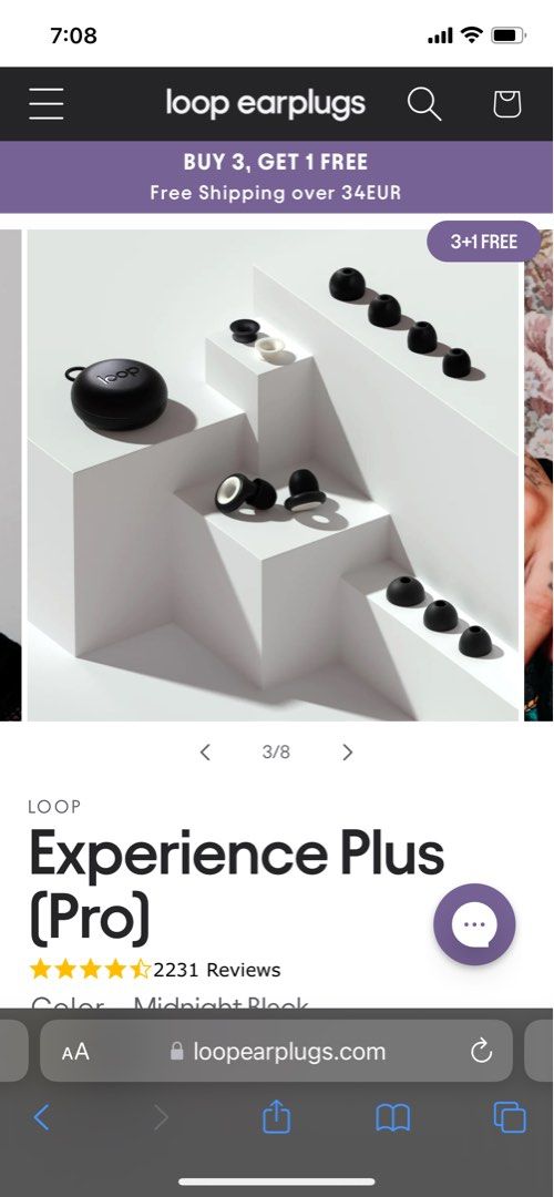Loop Experience Plus - Noise Reduction Earplugs -18 dB - Midnight Black  OPEN BOX for sale online 