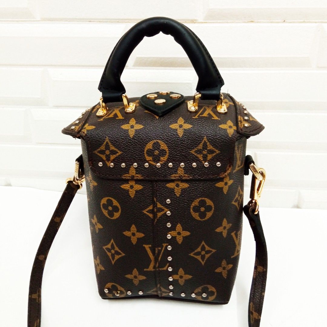 Louis Vuitton Camera Box Handbag Studded Monogram Canvas and