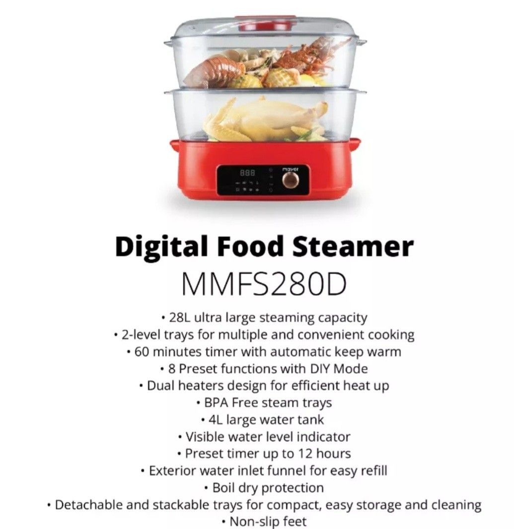 Mayer MMFS280D (28 L) Digital Food Steamer, TV & Home Appliances