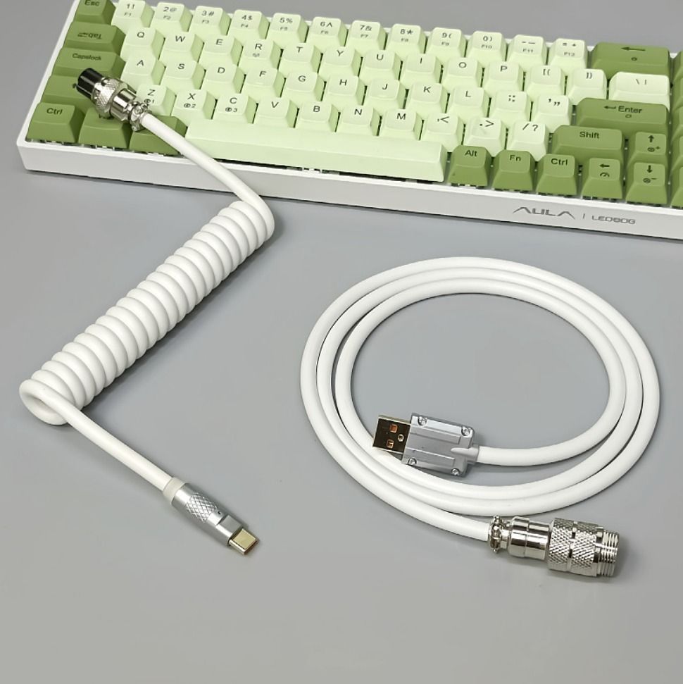 Mechanical Keyboard USB Type C Fast Charge Coiled Cable Aviator