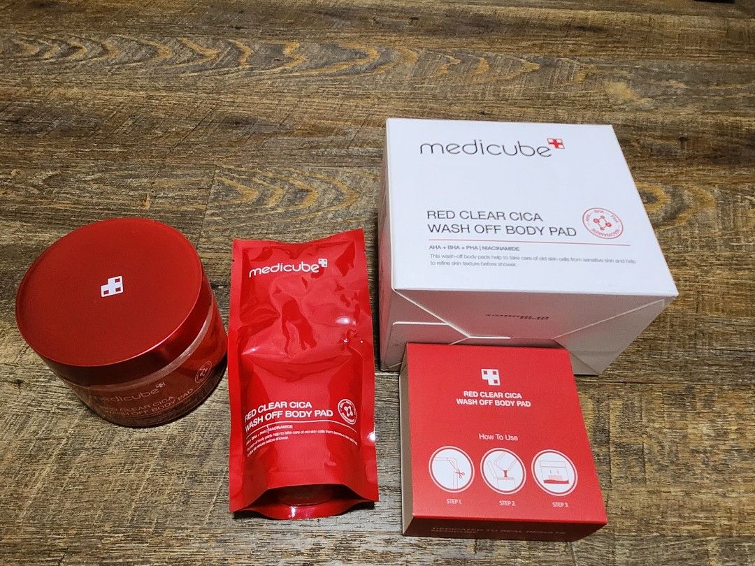 Medicube Red Clear Cica Wash off Body Pad, Beauty & Personal Care, Bath