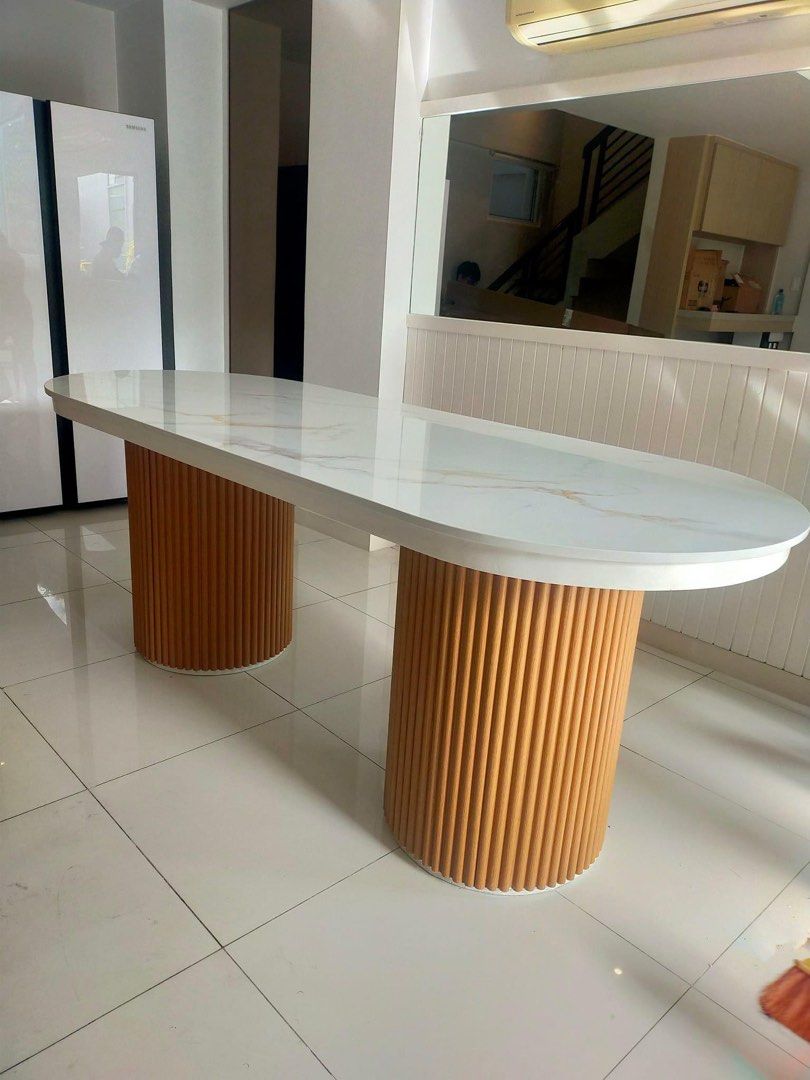 Modern Dining Table with Quartz Top, Furniture & Home Living, Furniture