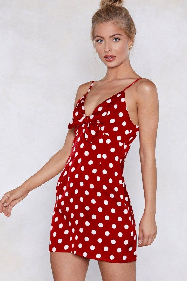 Red polka dot cheap mini dress