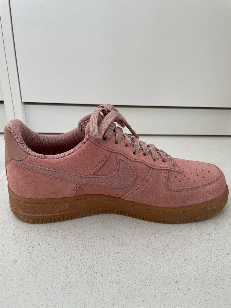 Nike Force 1 Pink Suede Gum Sole, Size 8 US / 41 EUR, Men's Fashion, Footwear, Sneakers on Carousell
