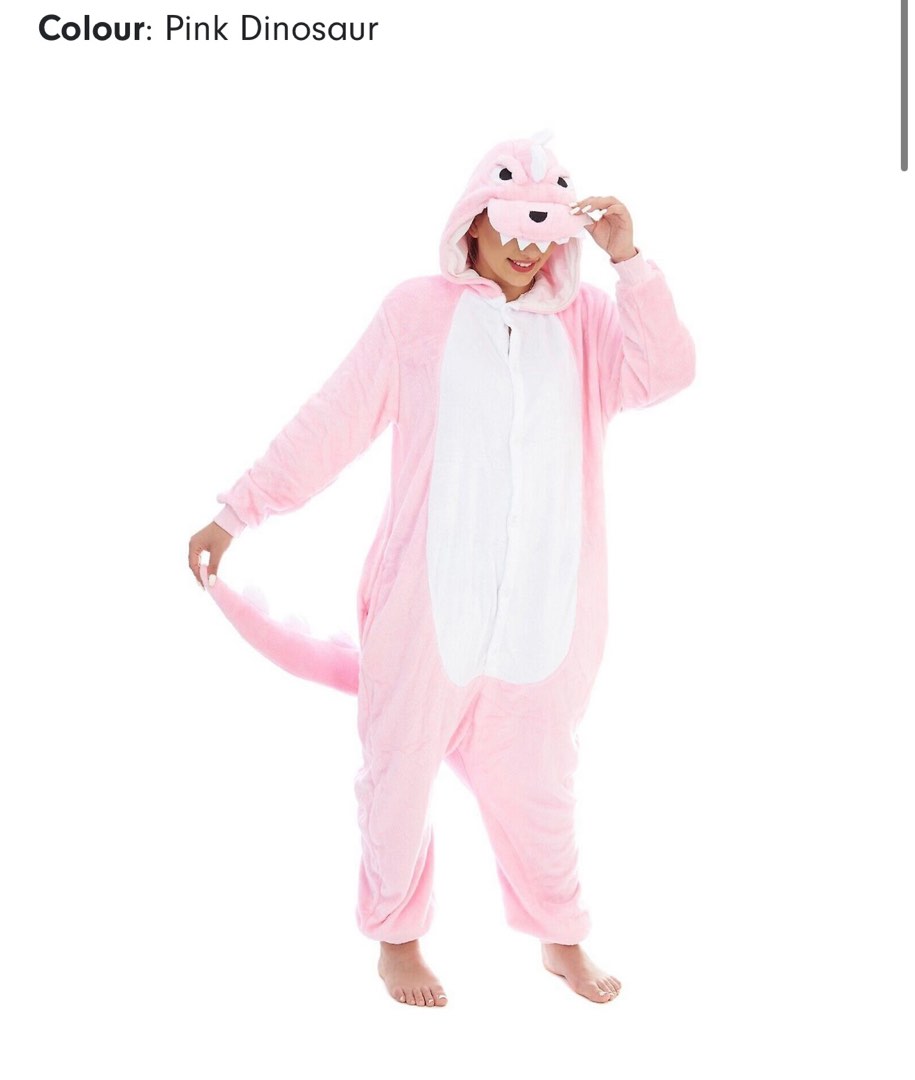Pink Dinosaur Animal Onesie, Women's Fashion, Dresses & Sets, Sets or