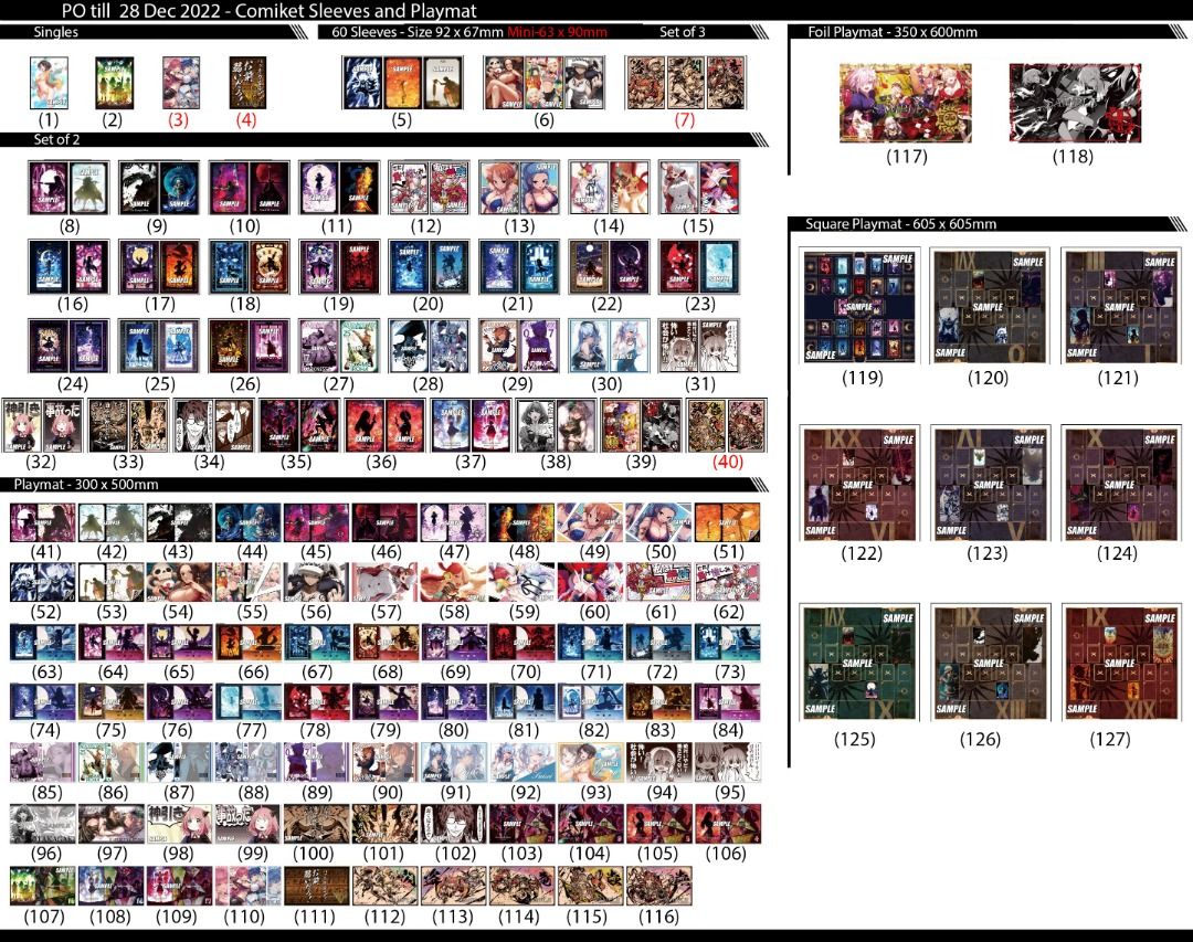 Sale starts till 31 Dec 2022 - SPx CR] C101 Comiket Card Sleeves Playmat  Hololive Fortune bag one piece yugioh bleach suisei, Hobbies & Toys, Toys &  Games on Carousell