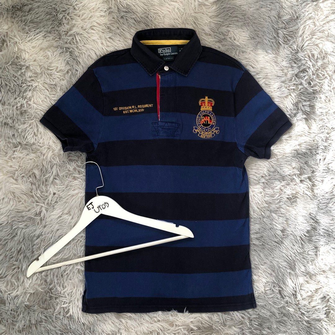 Polo By Ralph Lauren Rugby Stripes Blue Navy Blue Polo Shirt MCMLXVII polo-by-ralph-lauren-rugby-stripes-blue-navy-blue-polo-shirt-mcmlxvii