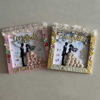 Pre order - Handmade congrats wedding frame card