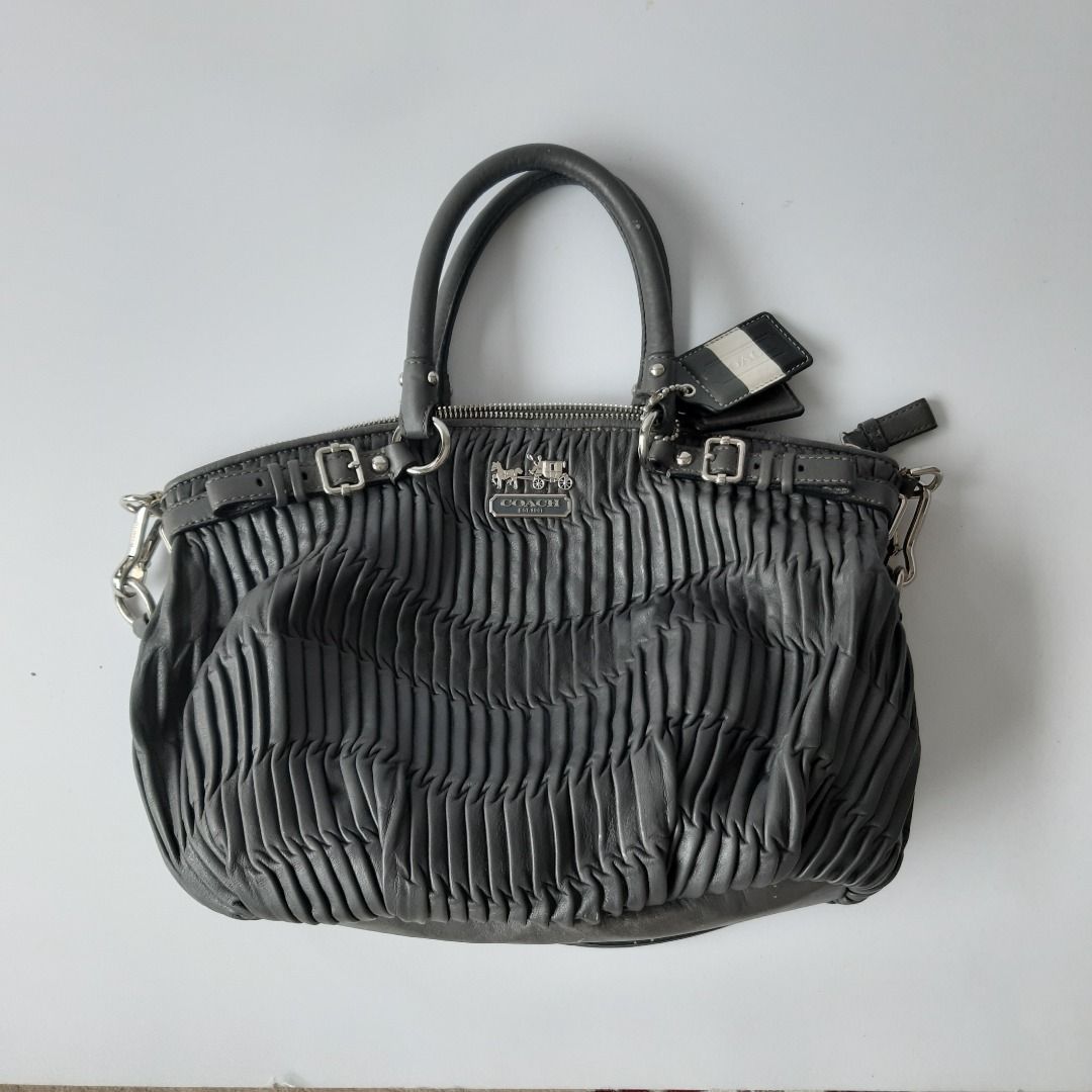 Coach pleated sale leather bag