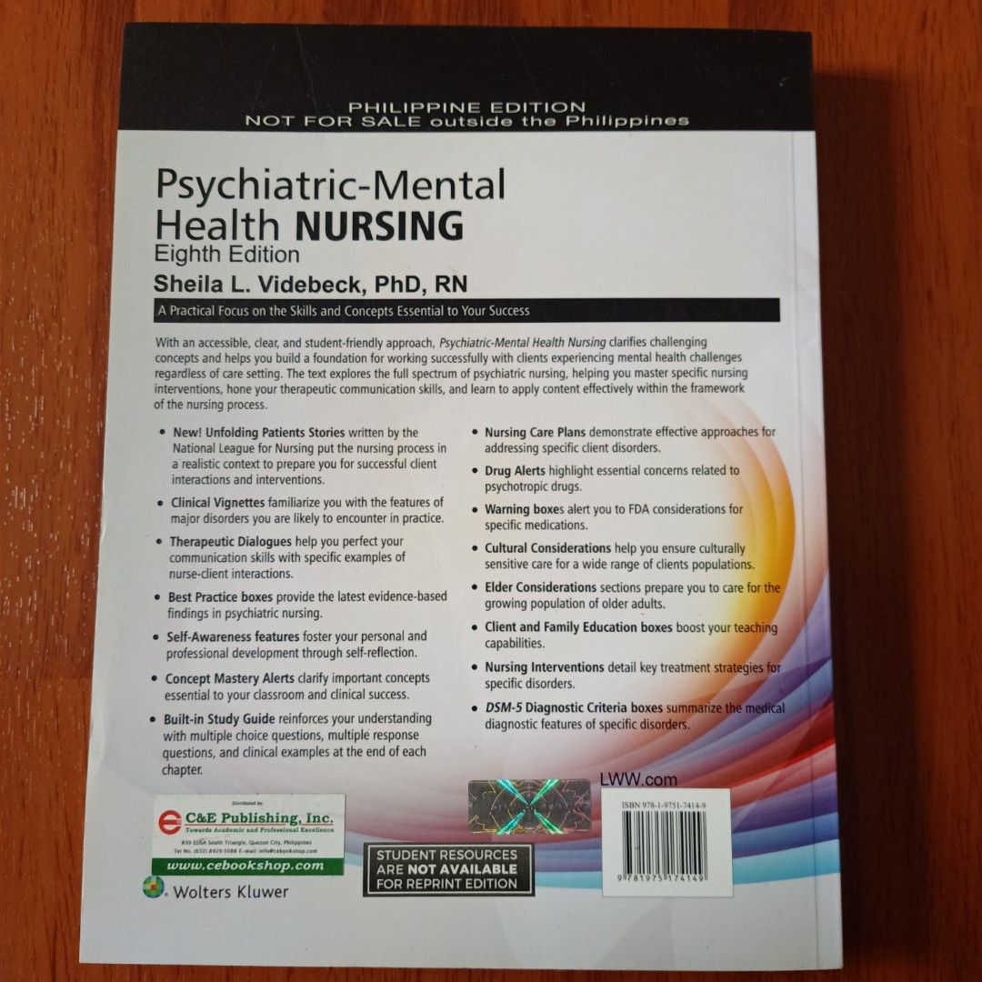 Psychiatric Mental Health Nursing 8th Edition Sheila Videbeck Hobbies And Toys Books