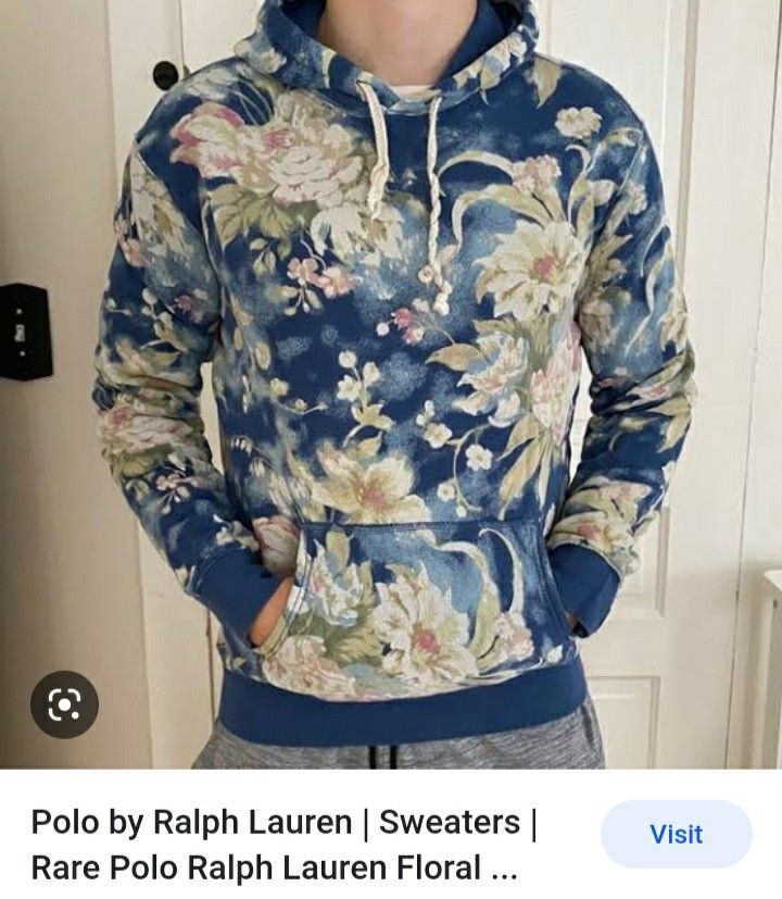 RALPH LAUREN FLORAL Sweater (Rare), Men's Fashion, Activewear on Carousell