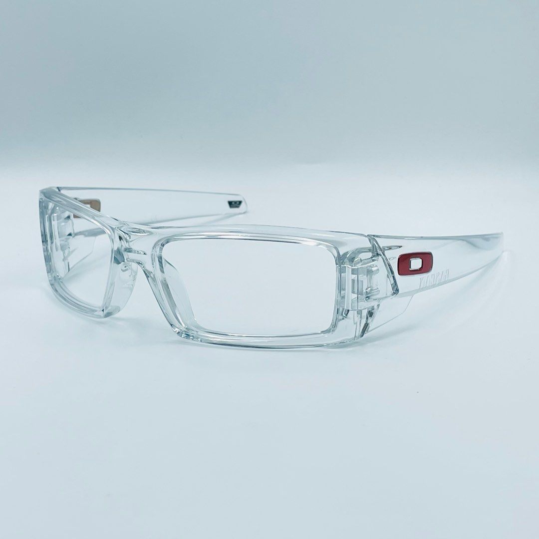 Rare Oakley Gascan Custom Clear Red Logo frame Men s Fashion