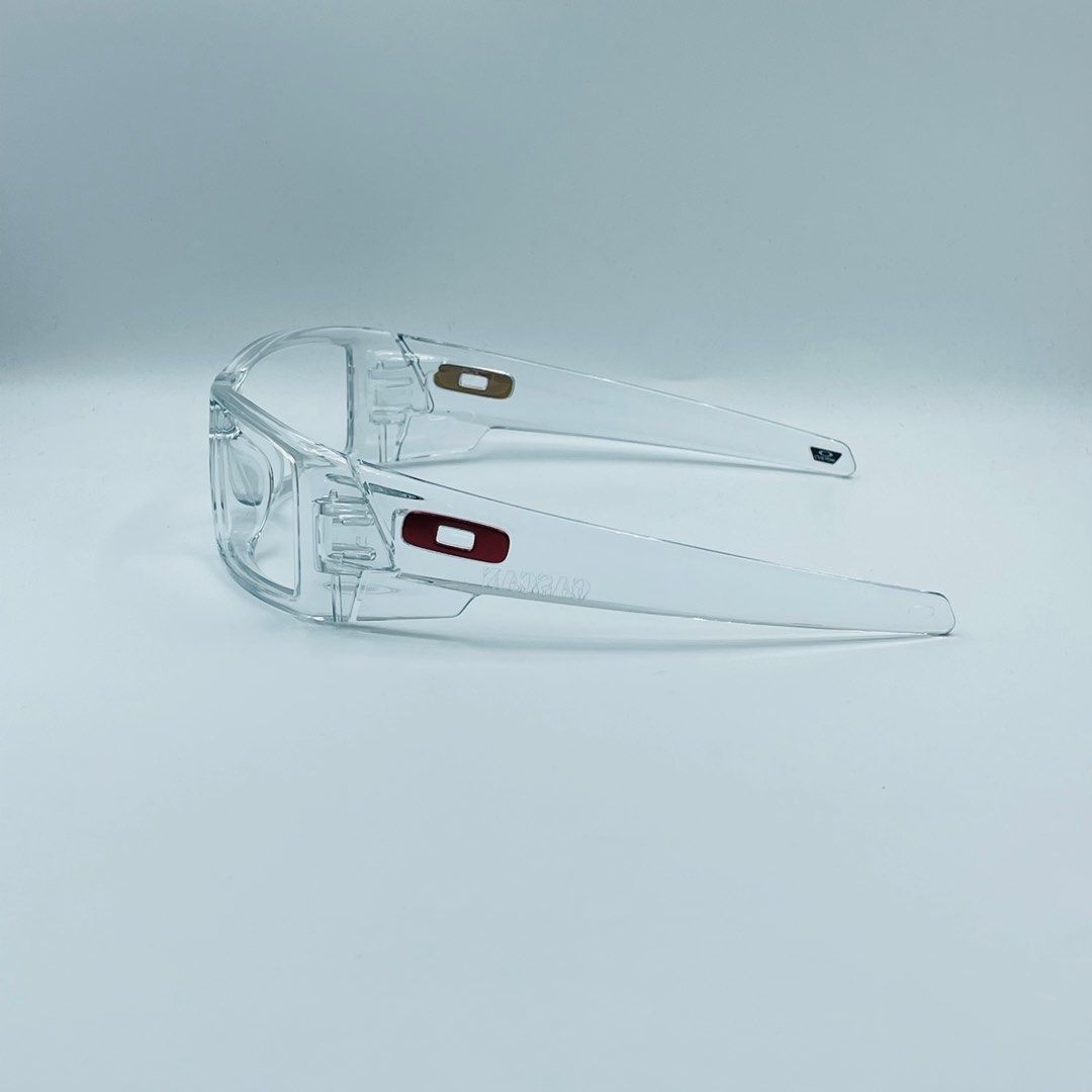 Rare Oakley Gascan Custom Clear Red Logo frame Men s Fashion