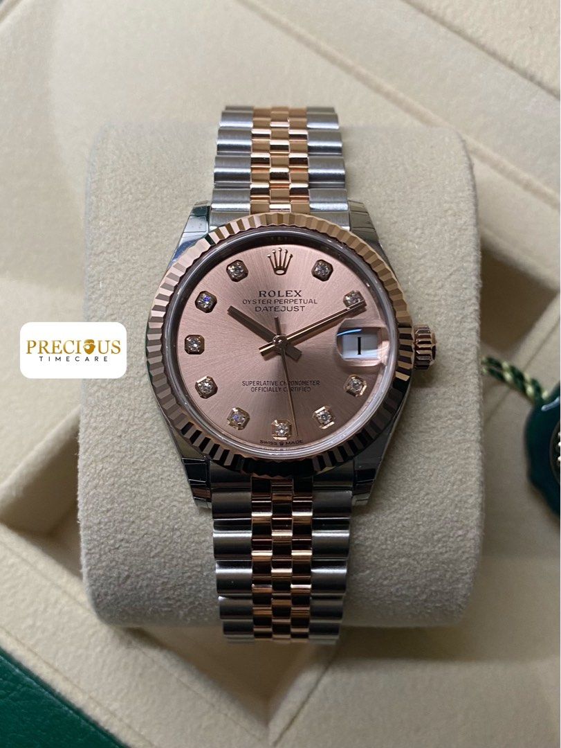 Oyster perpetual datejust 31 rose gold hot sale