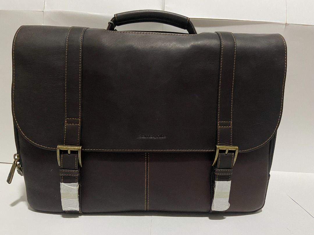 Samsonite leather flap over business bag shop