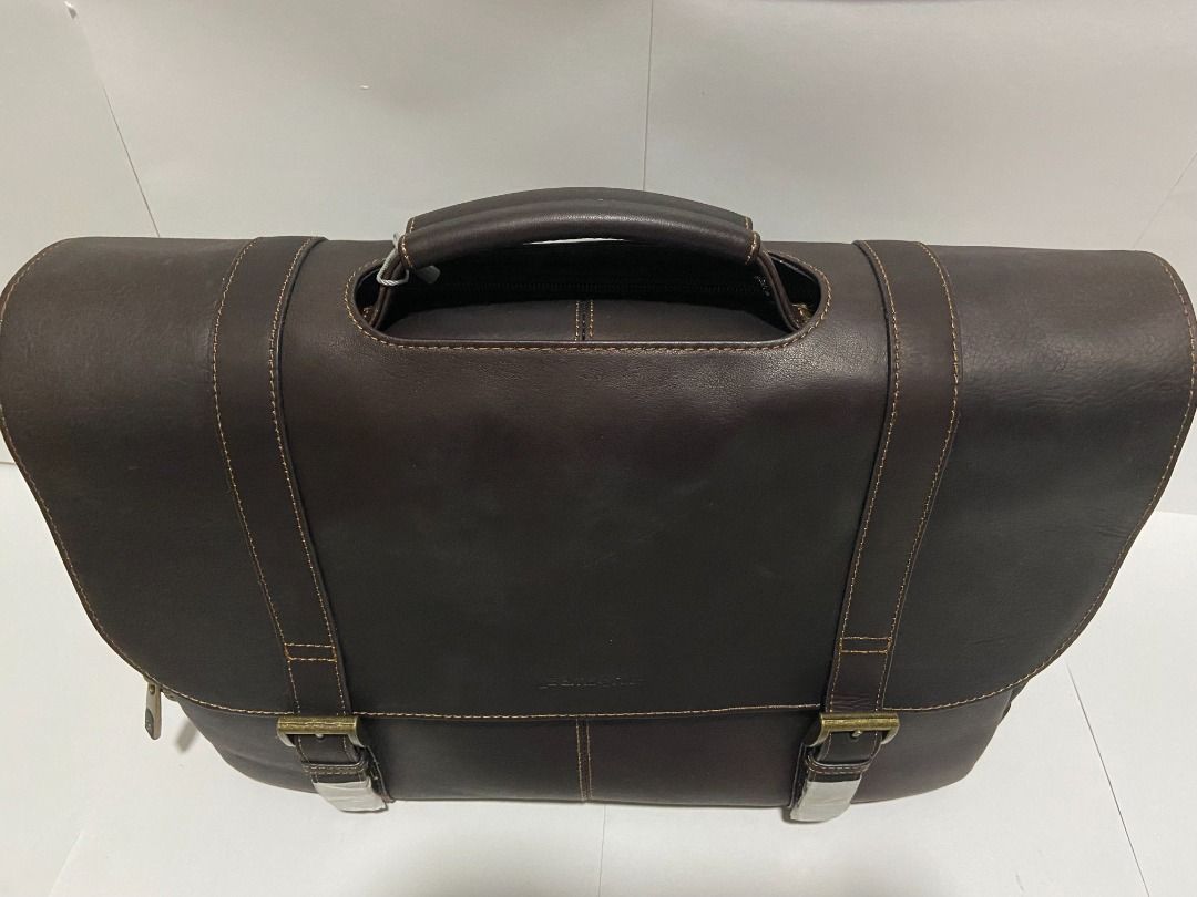 Mens Leather Messenger Bag Leather Flapover Case, Fits Devices Up