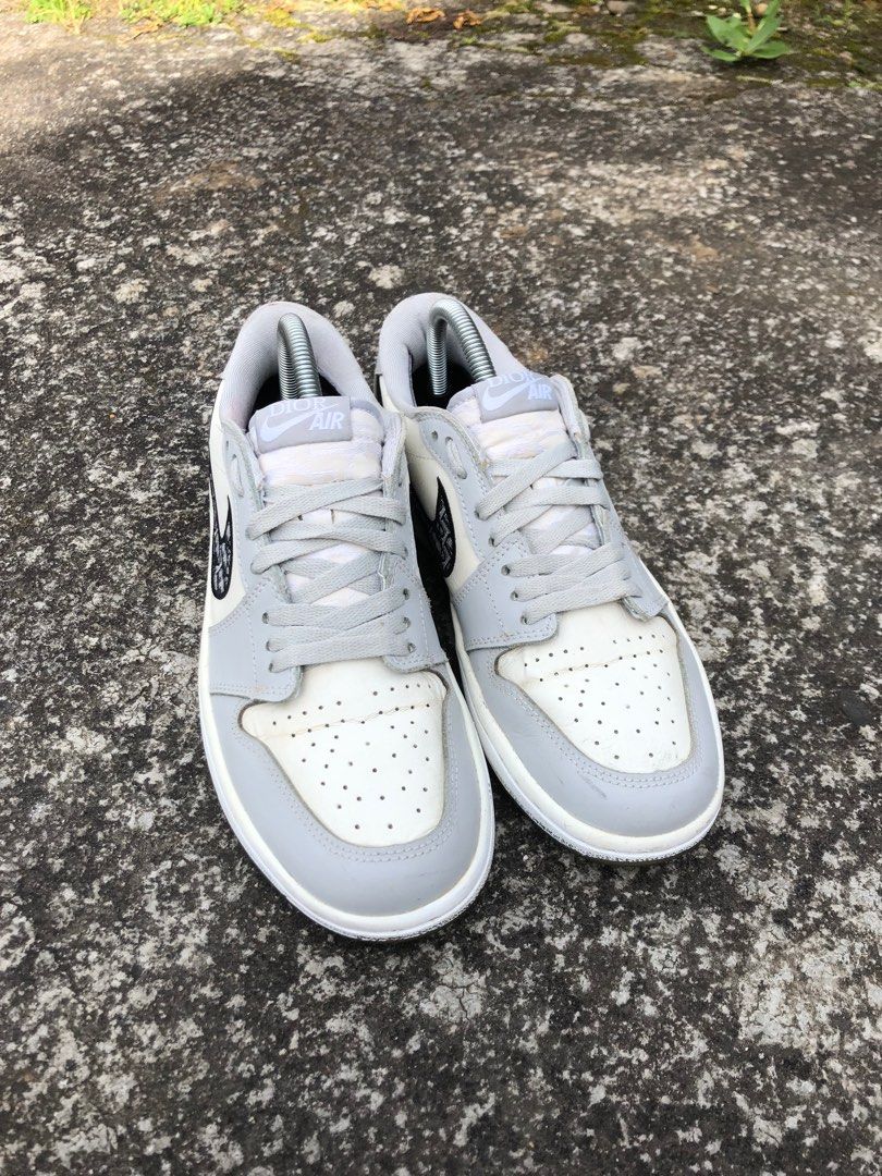 Sepatu Dior x Nike Air Jordan 1 Second Ori, Fesyen Pria, Sepatu