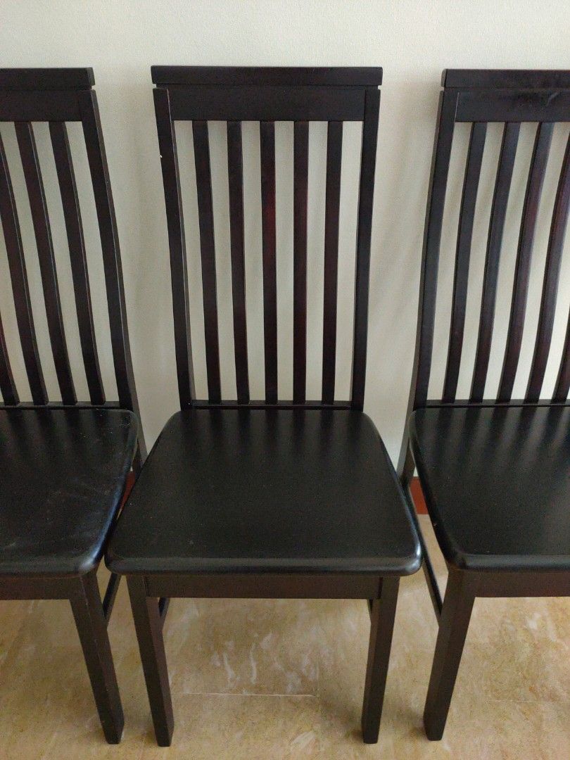 Set of 4 wooden chairs, Furniture & Home Living, Furniture, Chairs on