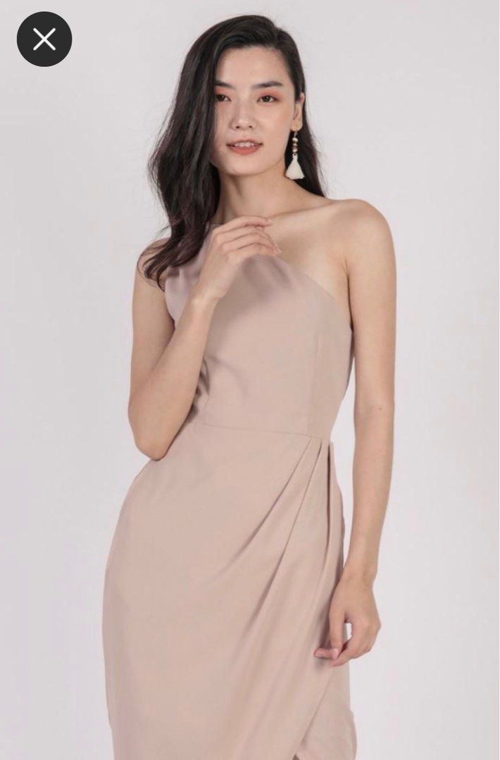 Ser Toga Dress (The Tinsel Rack) in Nude, Women's Fashion, Dresses