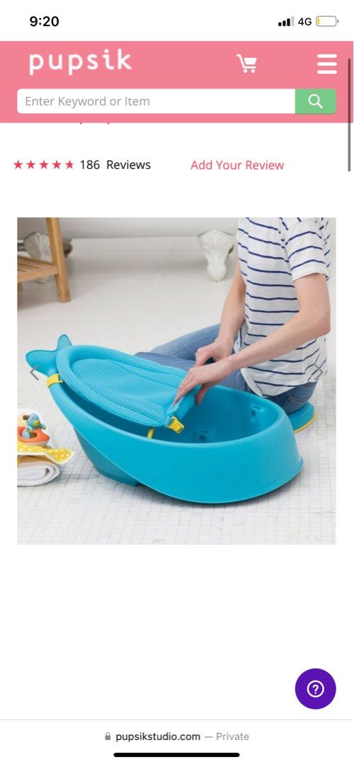 Skip Hop Moby Smart Sling 3stage Baby Bath Tub, Babies & Kids, Bathing