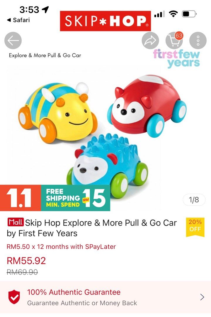 Skip hop pull hot sale and go car