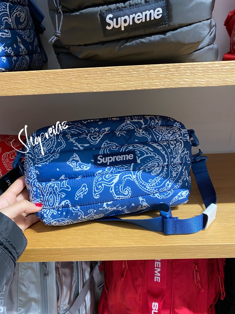 Supreme Puffer Side Bag Blue Paisley - ショルダーバッグ