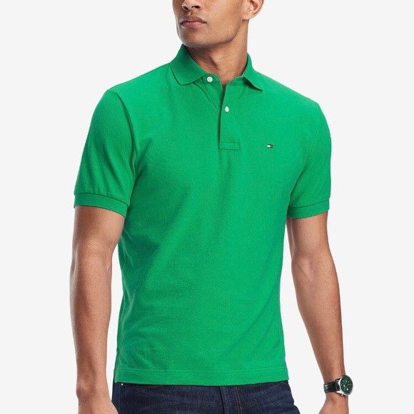 Tommy hilfiger polo shirt (apple green), Men's Tops & Sets, & Polo on Carousell