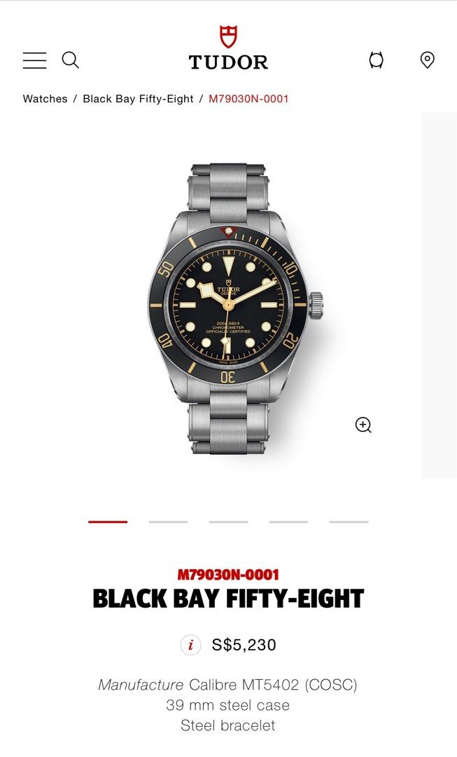 Goldsmiths tudor hotsell black bay 58