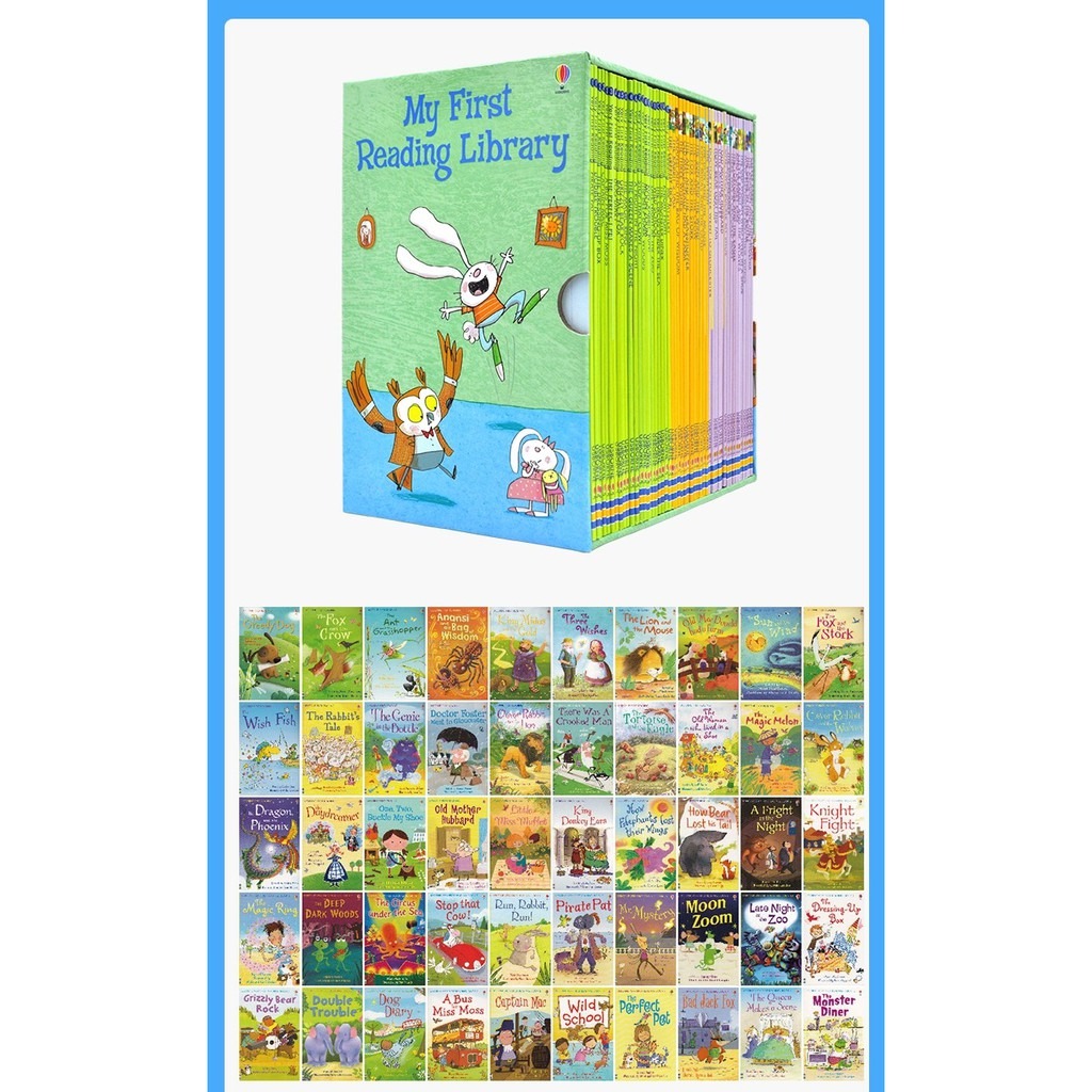 USBORNE My First Reading Library 50 Books Box Set Kids Educational