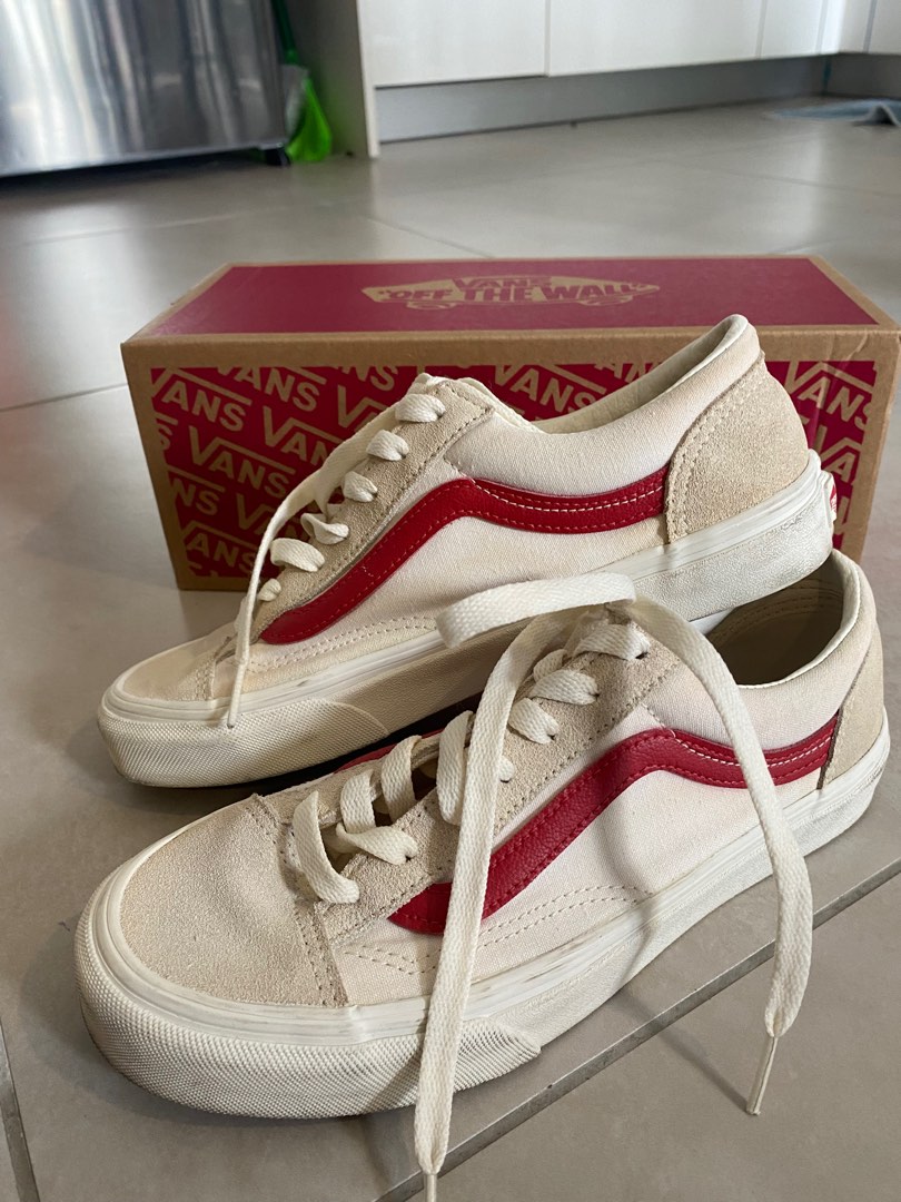 Vans marshmallow shop racing red