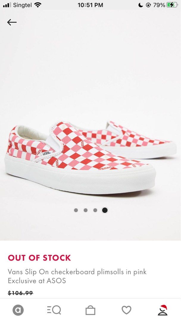Checkerboard slip on vans on sale pink
