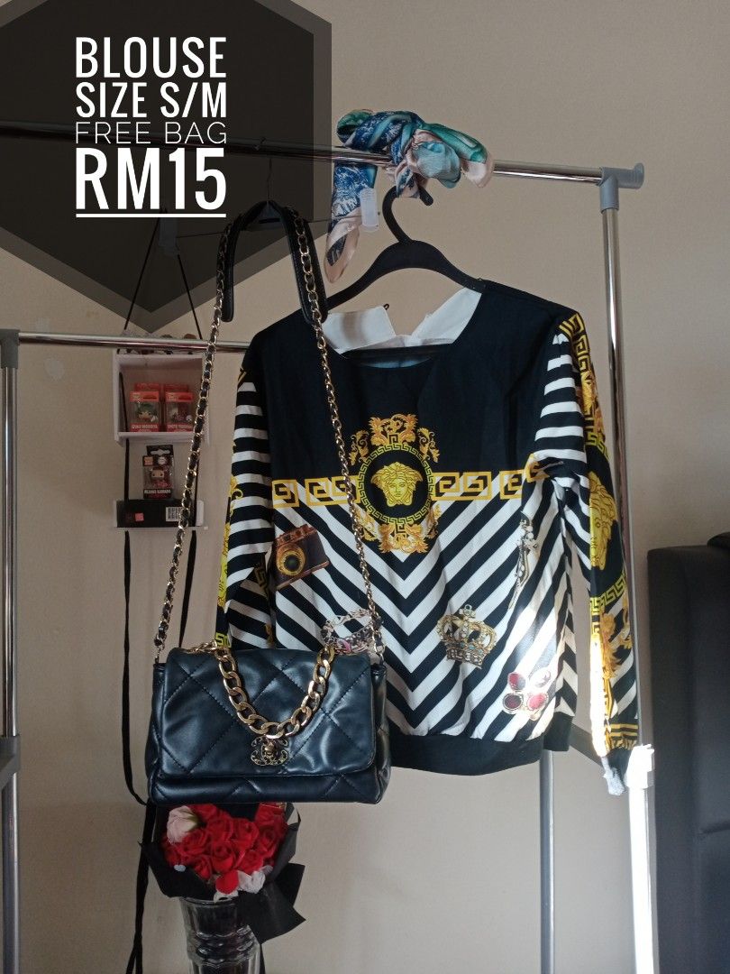 Versace inspired blouse free bag chanel inspired