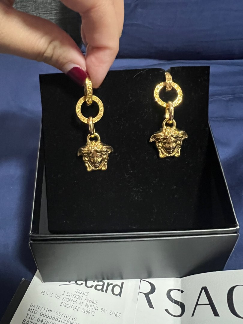Versace Medusa drop earrings, Luxury, Accessories on Carousell