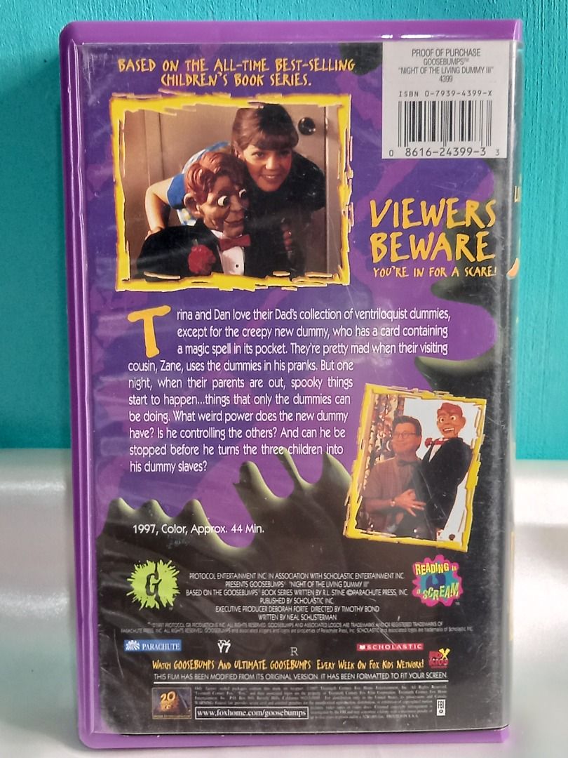 Vintage 1997 Goosebumps Night Of The Living DUmmy III VHS TAPE, Hobbies ...